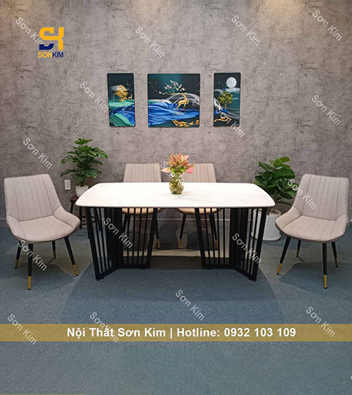 Bàn ăn chân Solid kết hợp ghế Lofx cao cấp BGD60