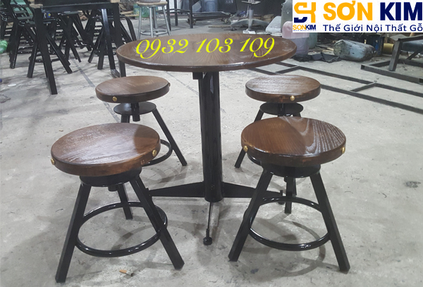 bo ban ghe go quan cafe dep