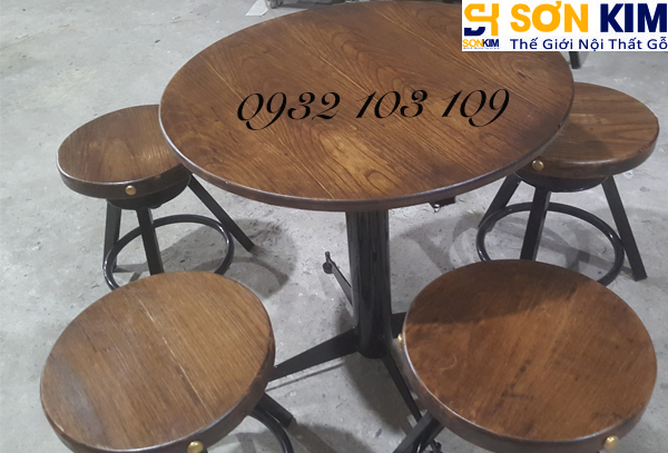 bo ban ghe cafe chan sat mat tron