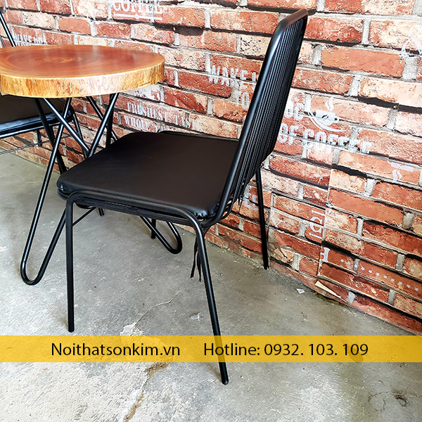 ban ghe cafe khung sat mat go