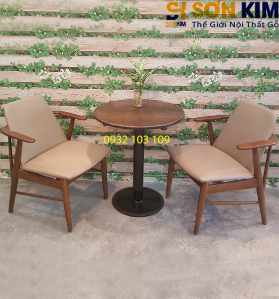 Bàn Ghế Cafe Gỗ Nệm BGC33
