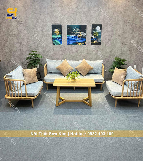 Bộ bàn ghế cafe BGC209 Sofa Fly màu gỗ tự nhiên