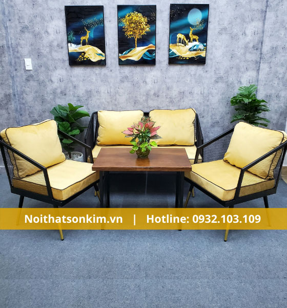 Bàn ghế cafe BGC149 bàn ghế uống cà phê nệm cao su