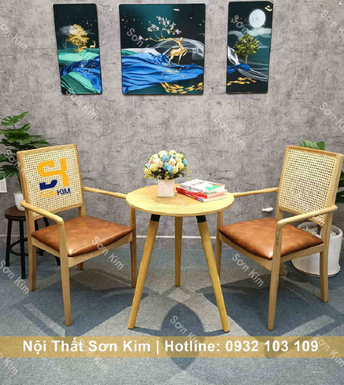 Bàn ghế cafe BGC179 bàn cafe gỗ hiện đại giá rẻ
