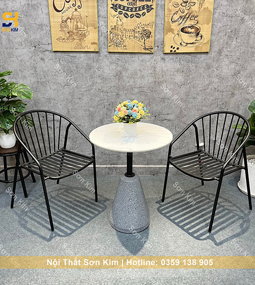 Bàn ghế cafe BGC201 ghế sắt 25 sang trọng và đẳng cấp