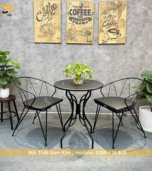 Bàn ghế cafe sắt Fi12 ngoài trời BGC203 sang trọng cao cấp