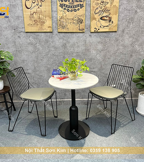Bàn ghế cafe sắt ống 16 BGC204 cao cấp và hiện đại