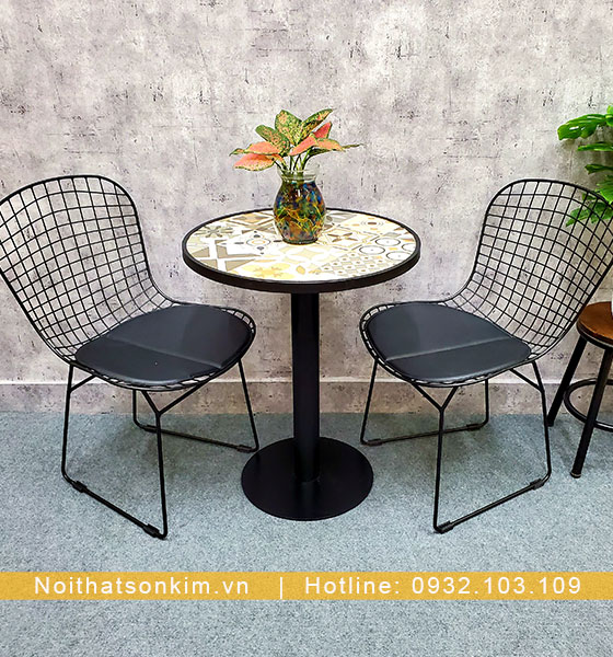 Bàn Ghế Sắt Cafe Chân Sắt BGC136