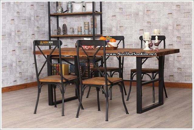 Hình 2: Bàn ghế vintage bgv03 phong cách giả cổ.