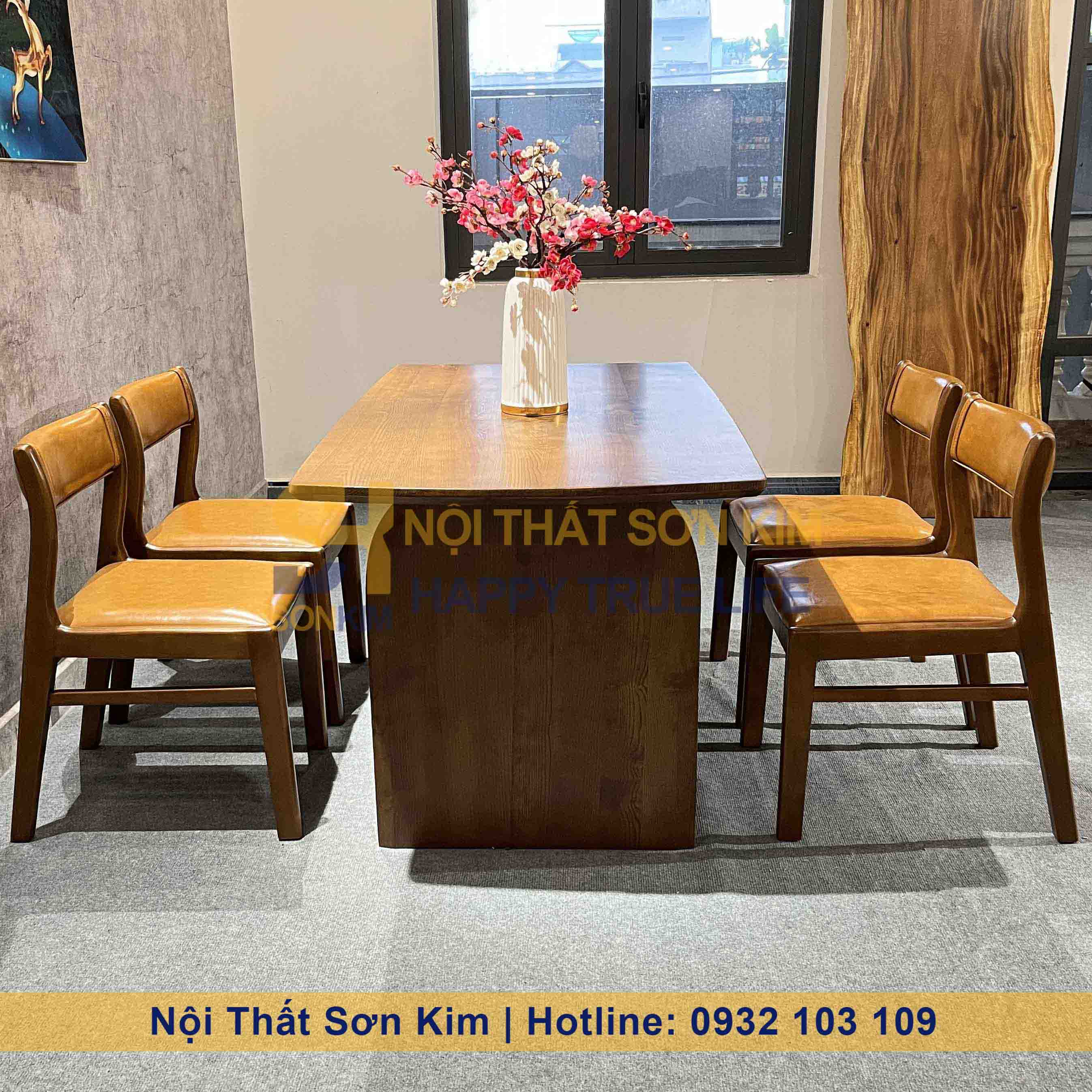 Bàn Rustic Chân Trơn Ghế Bella BGC280