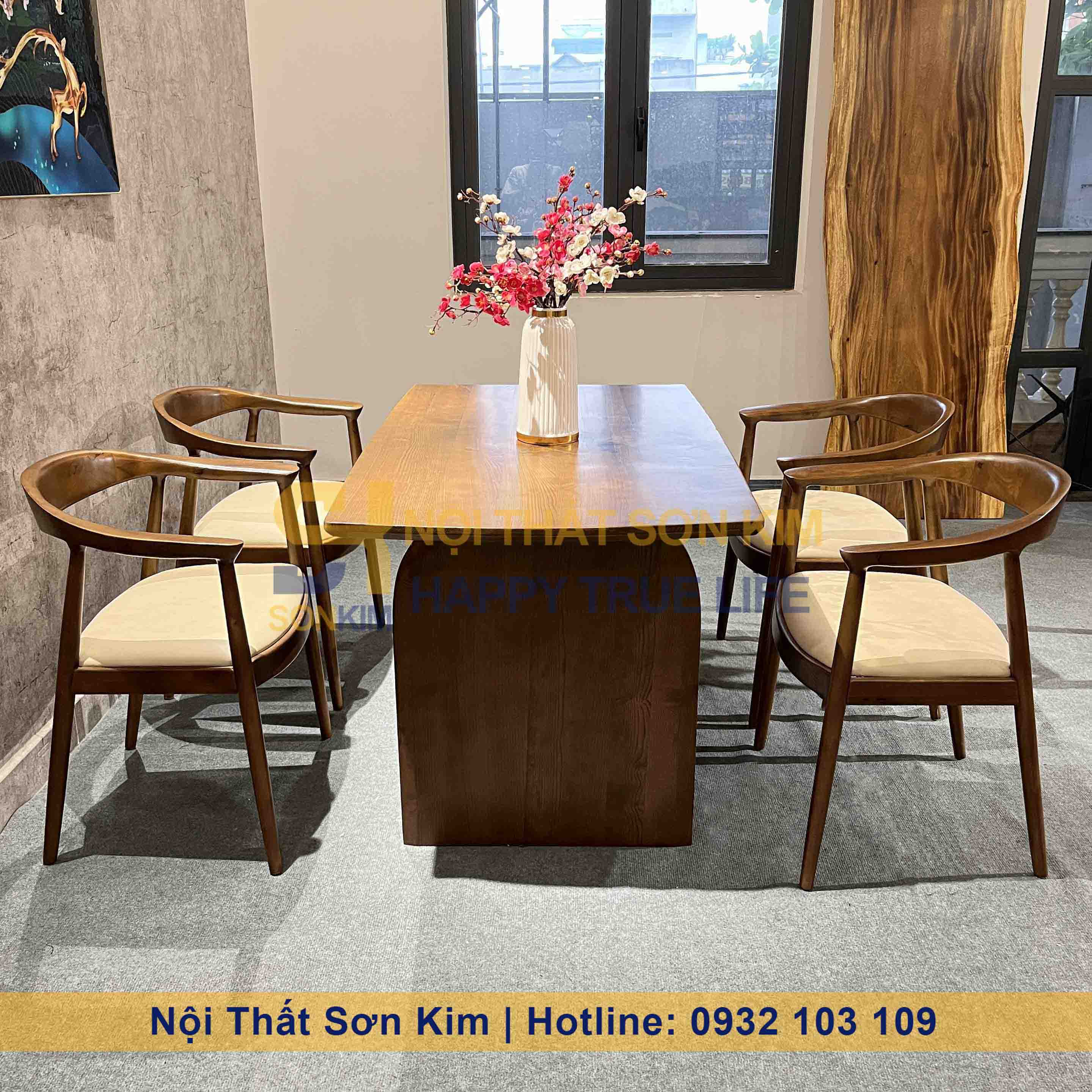 Bàn Rustic Chân Trơn Ghế Kenedy BGC281