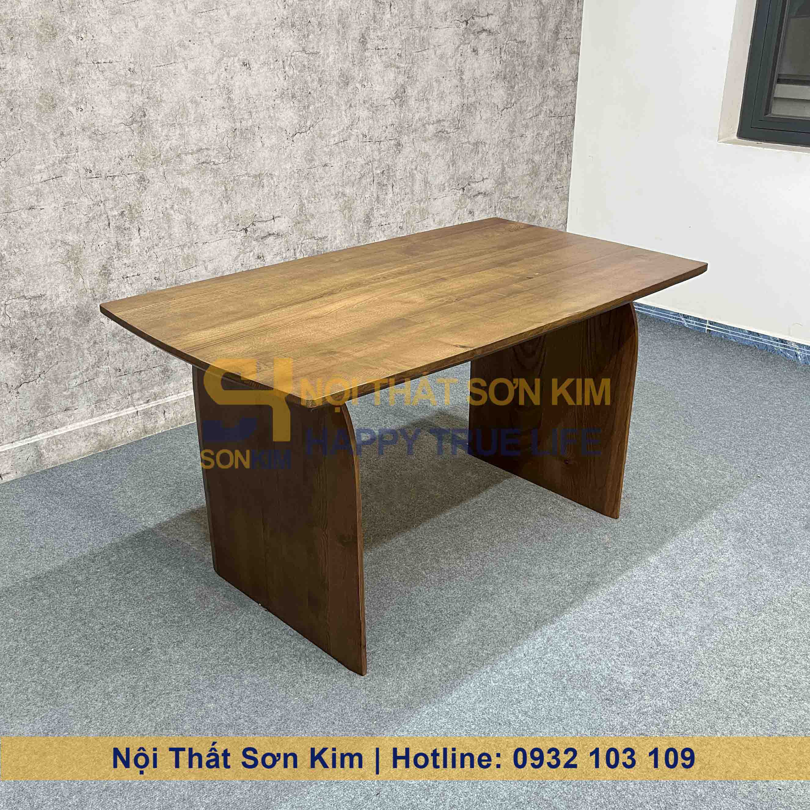 Bàn Rustic Chân Trơn Gỗ Nâu BC75