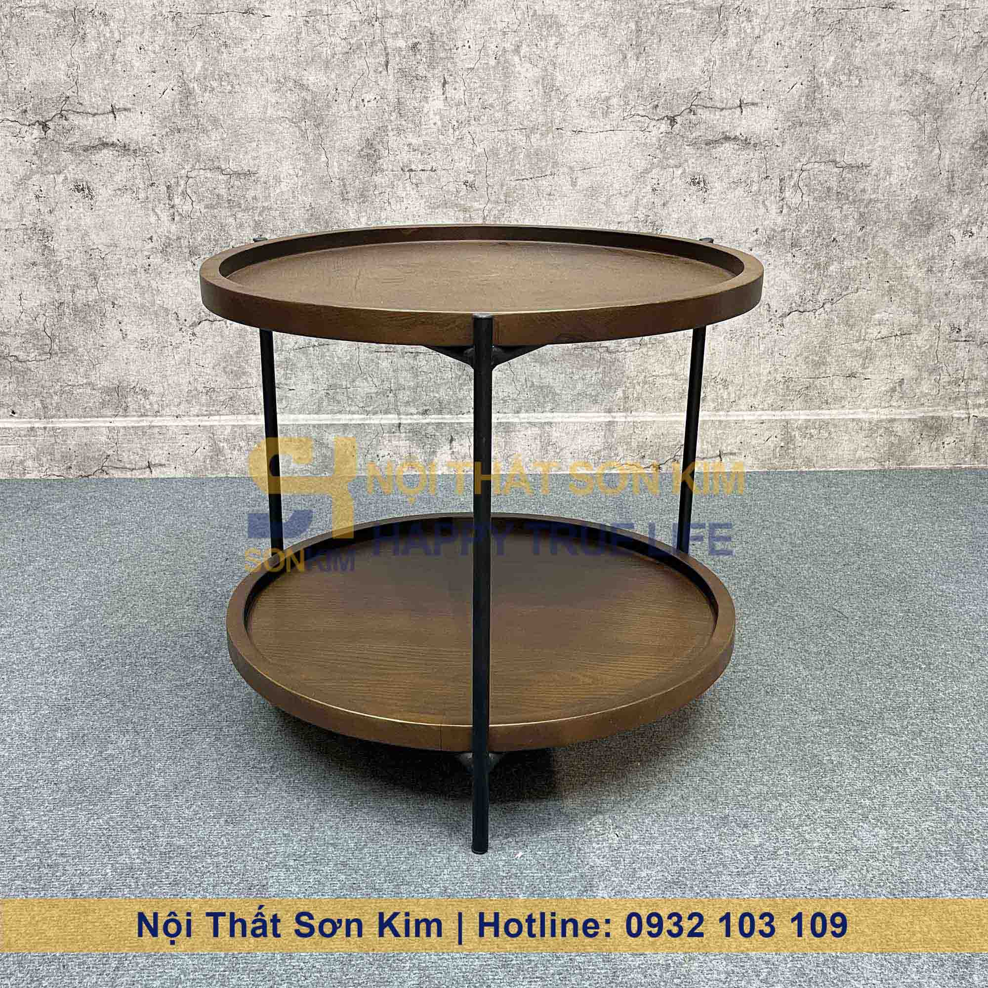 Bàn Sofa 2 Tầng Chân Sắt BC80