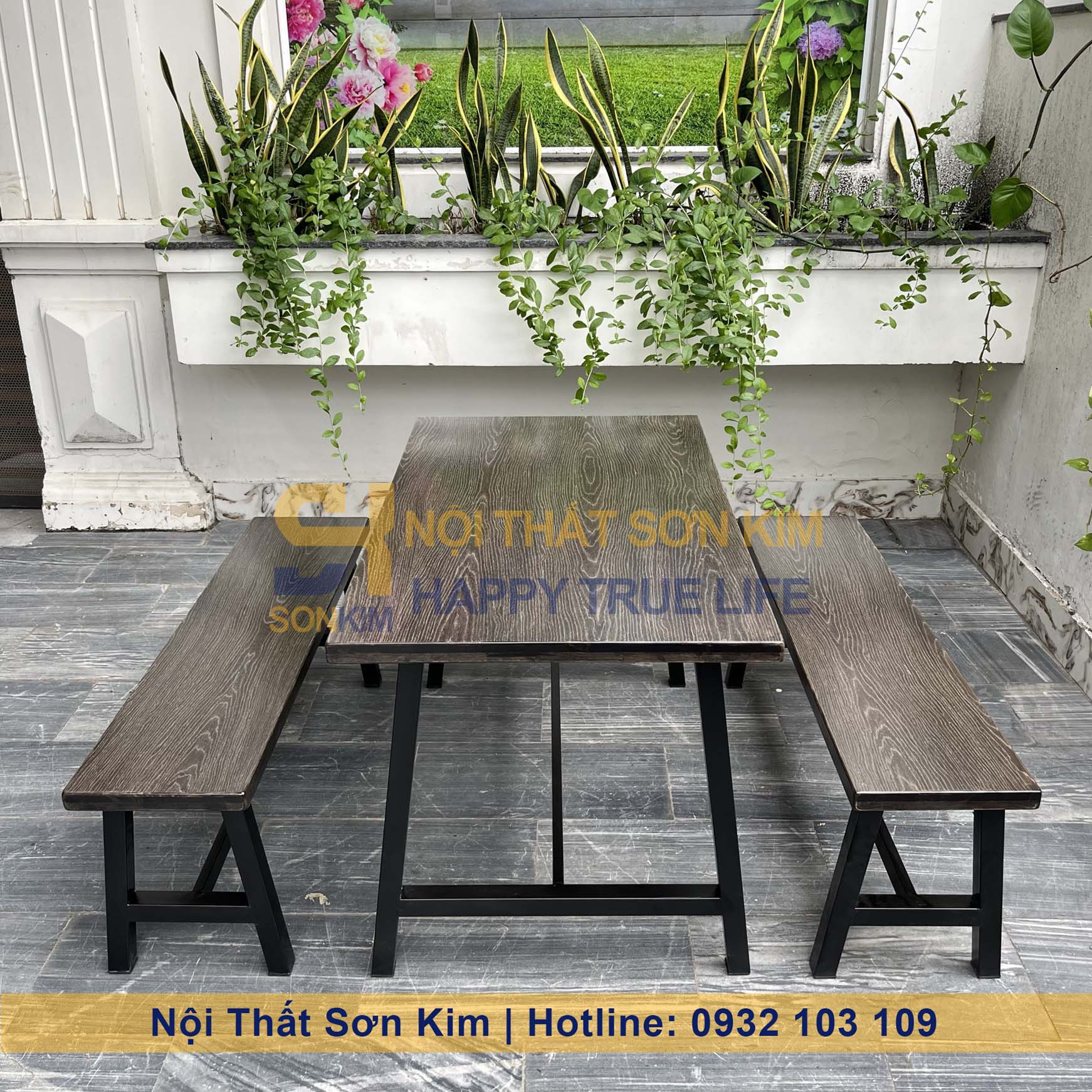 Bộ Bàn Ăn Băng Chữ A Màu Sơn SK05 BGC238