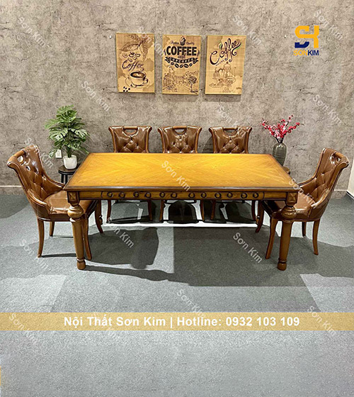 Bộ bàn ăn gỗ kết hợp ghế Sophia BGD35 sang trọng