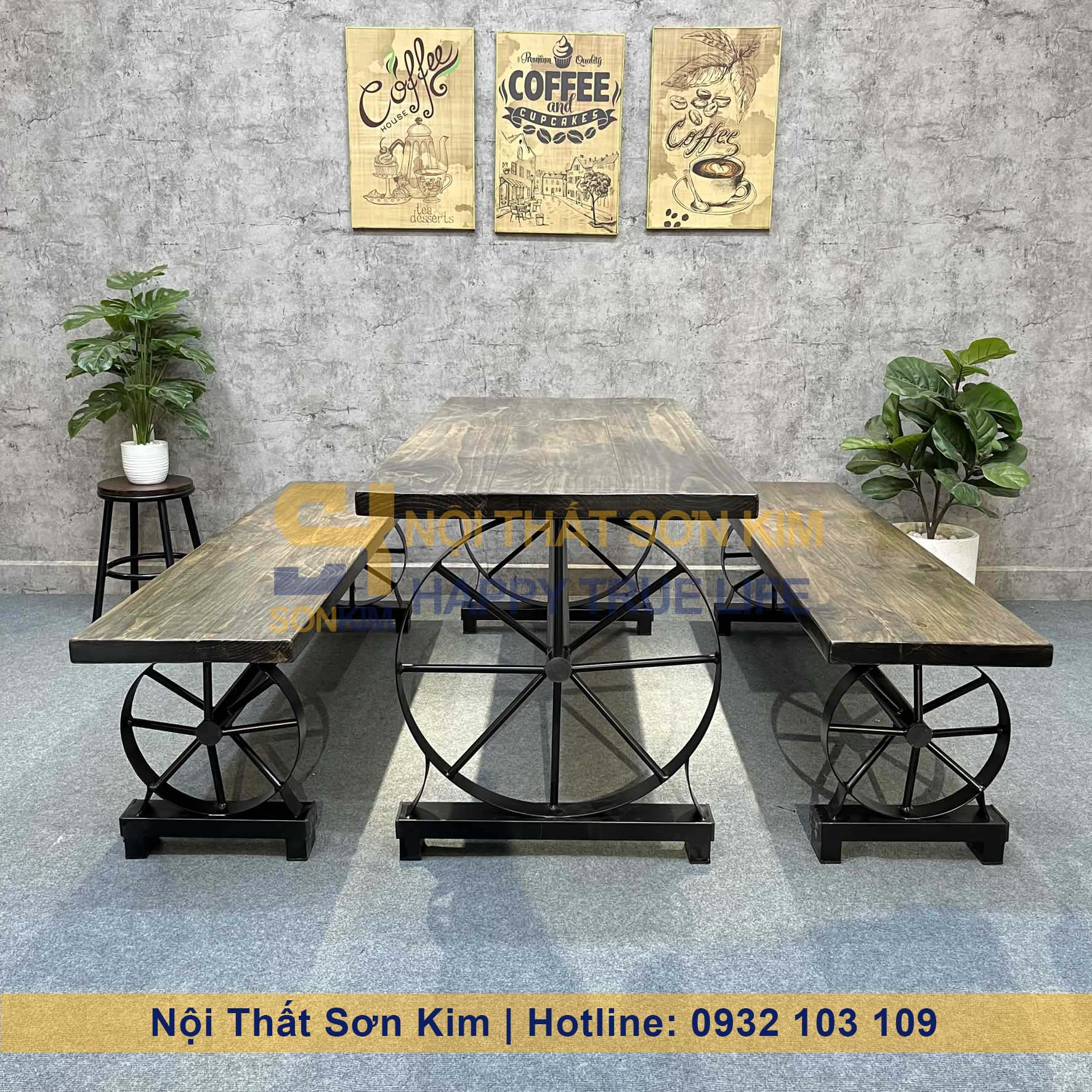Bộ Bàn Ghế Bánh Xe Màu SK05 BGC237