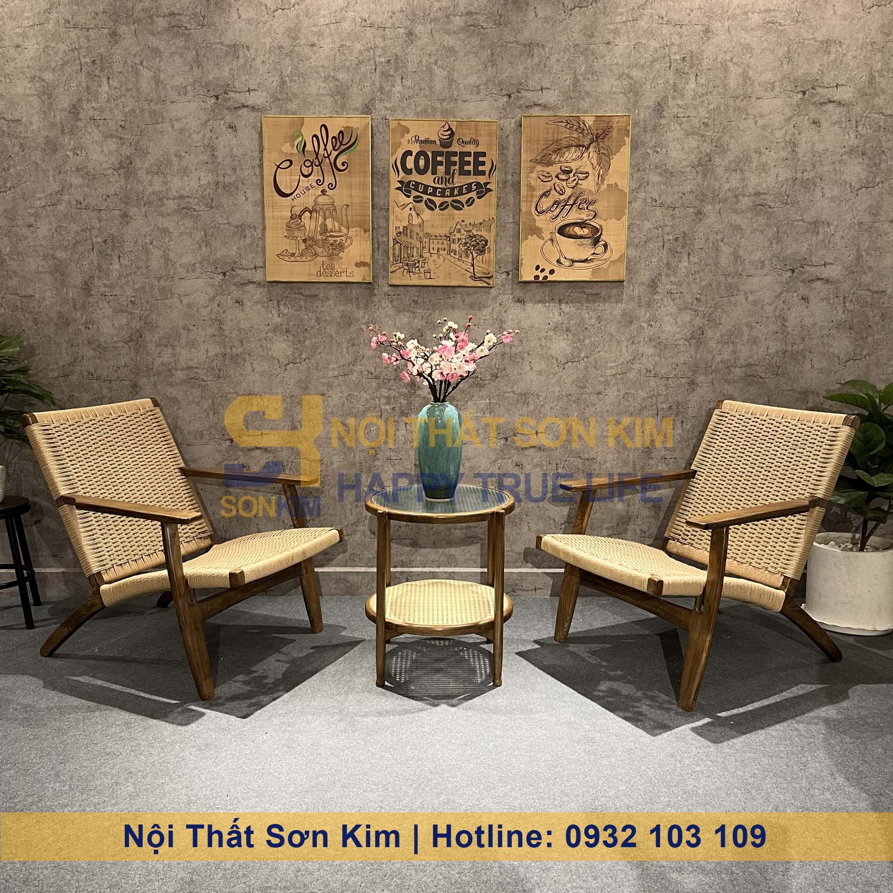 Bộ Bàn Ghế Sofa Đan Dây BGC240