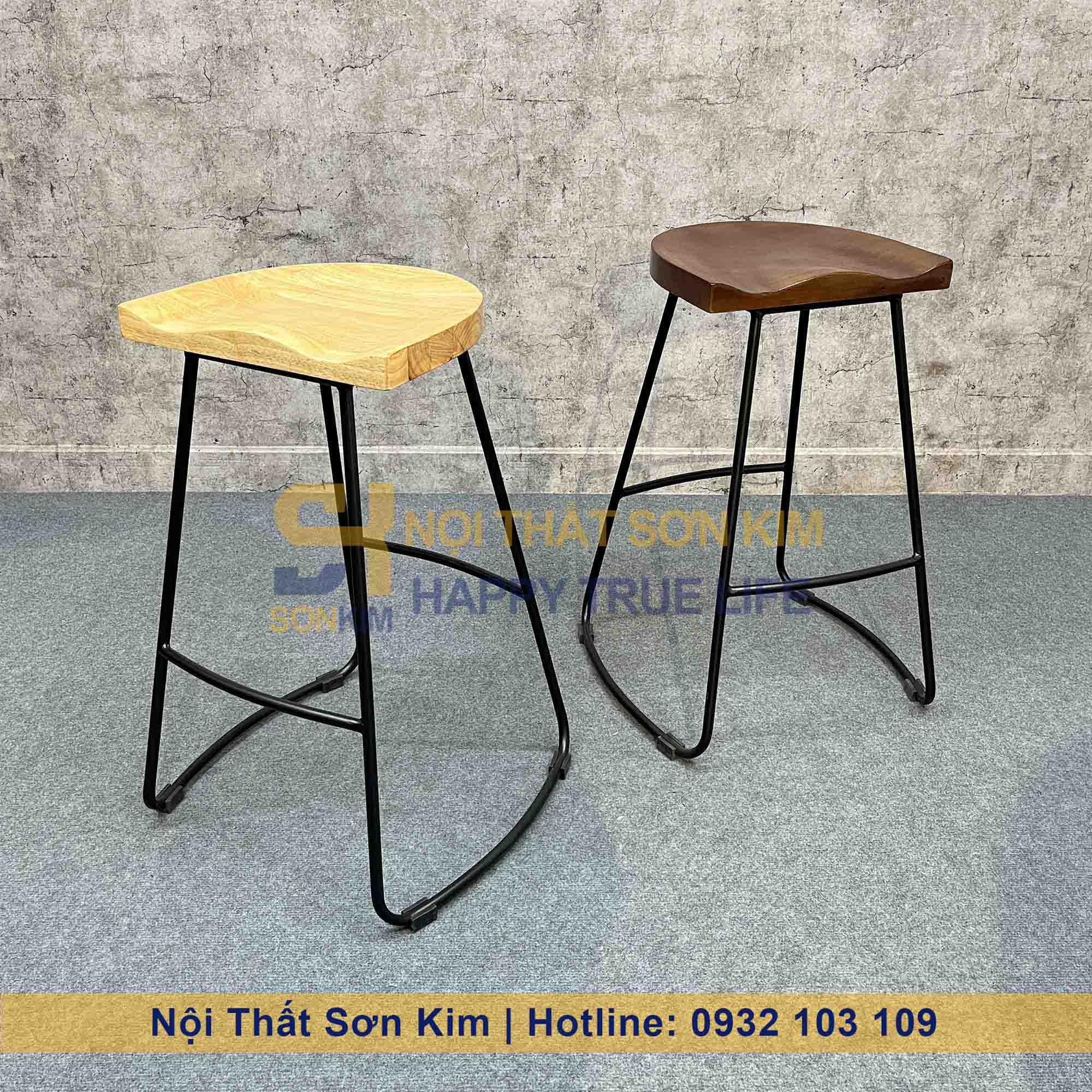 Ghế Bar Chân Sắt Mặt Lõm GC178