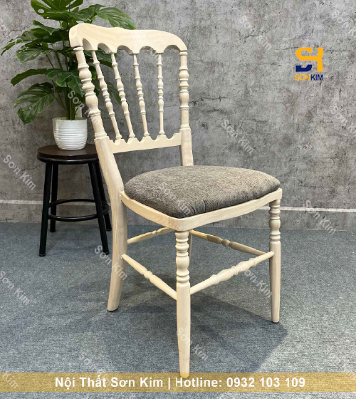 Ghế cafe GC119 mẫu ghế cà phê gỗ trắng sang trọng