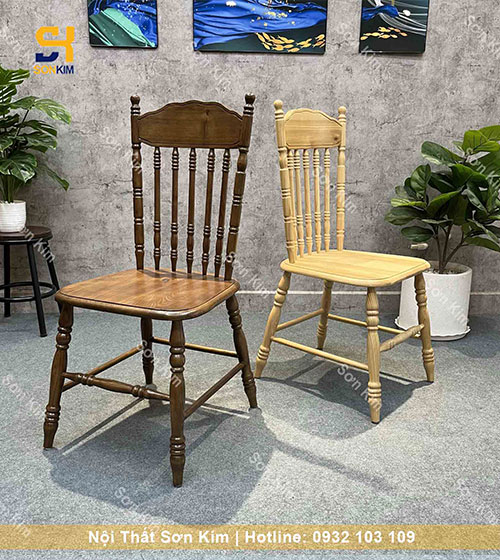 Ghế cafe AMISH GC122 màu nâu gỗ tự nhiên cao cấp