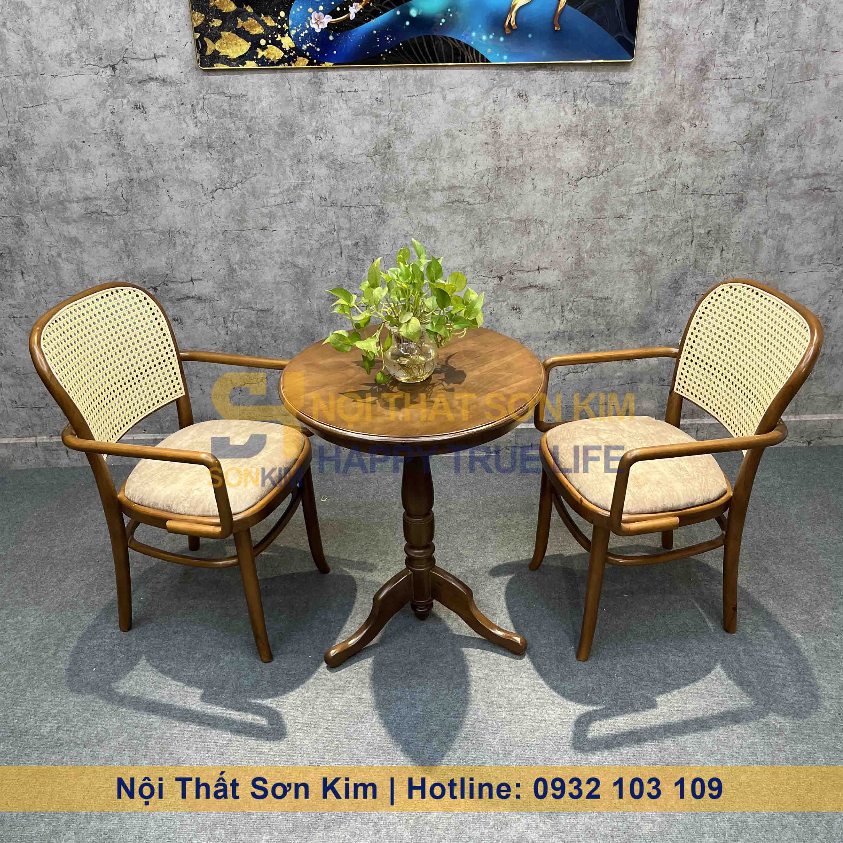 Ghế Thonet 811 có tay và Bàn Café BGC269