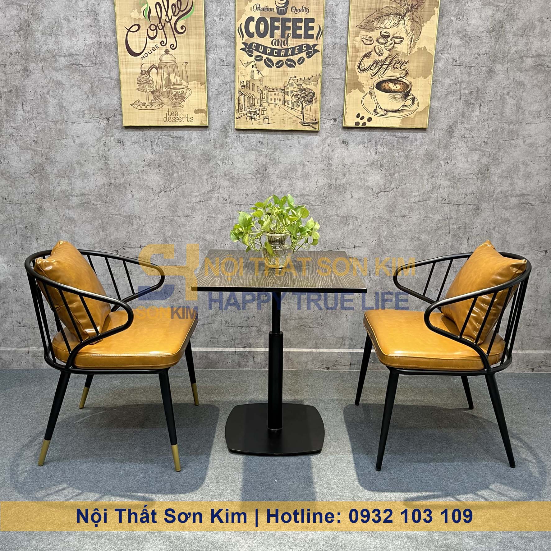 Ghế VARIO có tay kết hợp với bàn café Sơn Kim BGC242