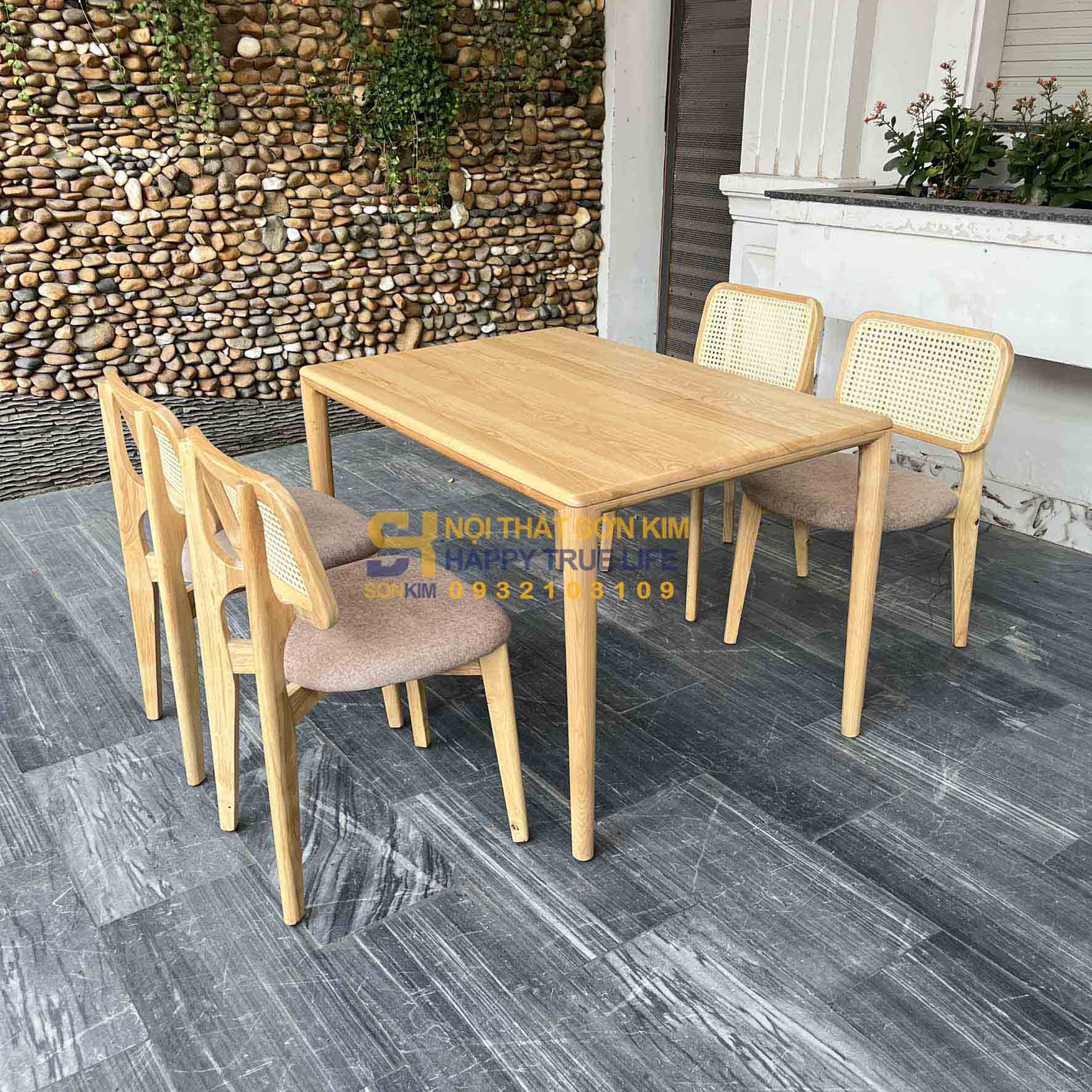 Bộ Bàn Ghế Ăn Gia Đình Phong Cách Tối Giản | Bàn Neva Ghế CH301 Mới BGC348