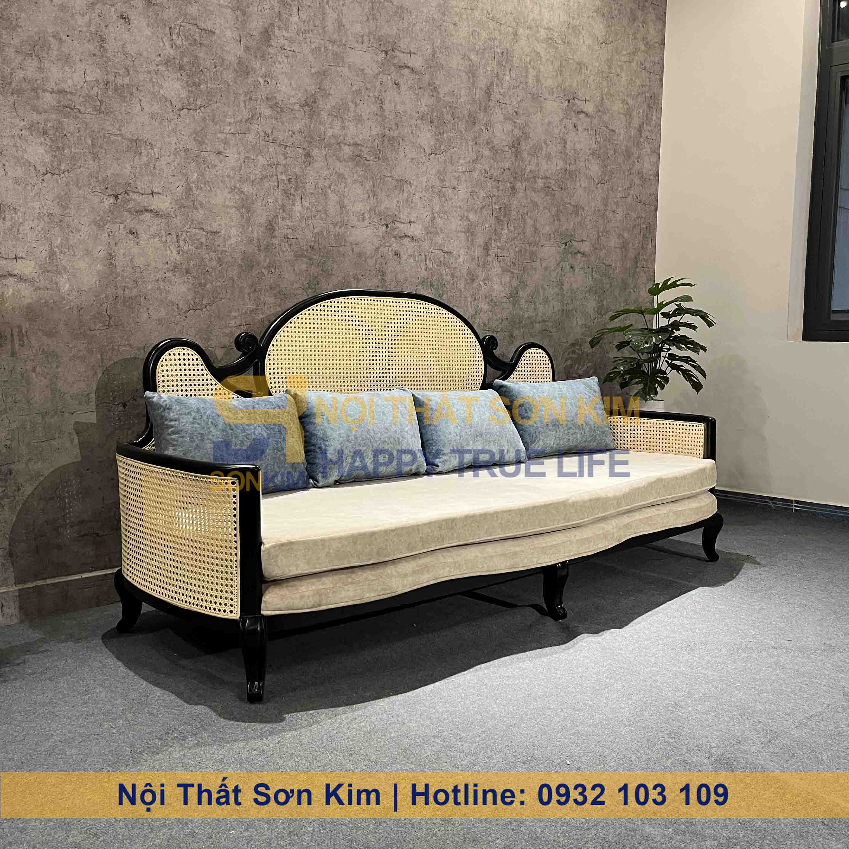 Sofa Marriott Indochine Gỗ Đen BGC290