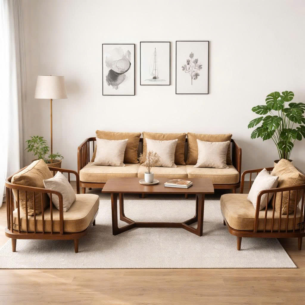 Bộ Sofa Fly Cải Tiến Gỗ Nâu BGC361